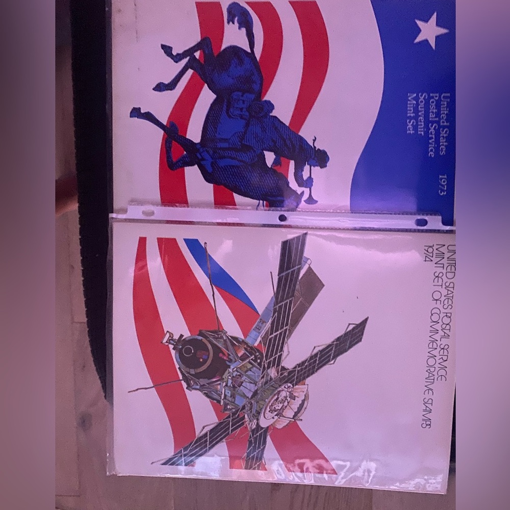 Sets of commemorative stamp collections.